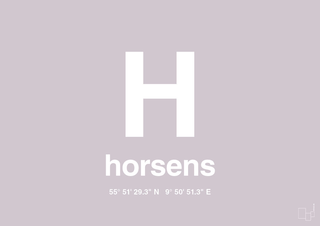 plakat: byplakat horsens med koordinater - dusty lilac-Byer-A1two3