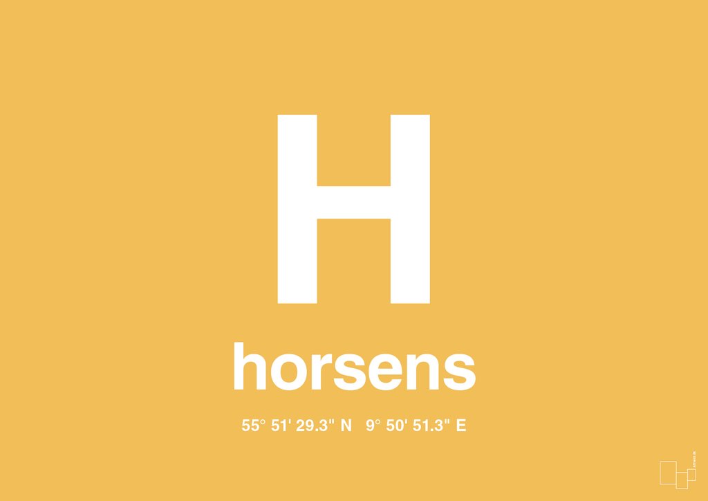 plakat: byplakat horsens med koordinater - honeycomb-Byer-A1two3