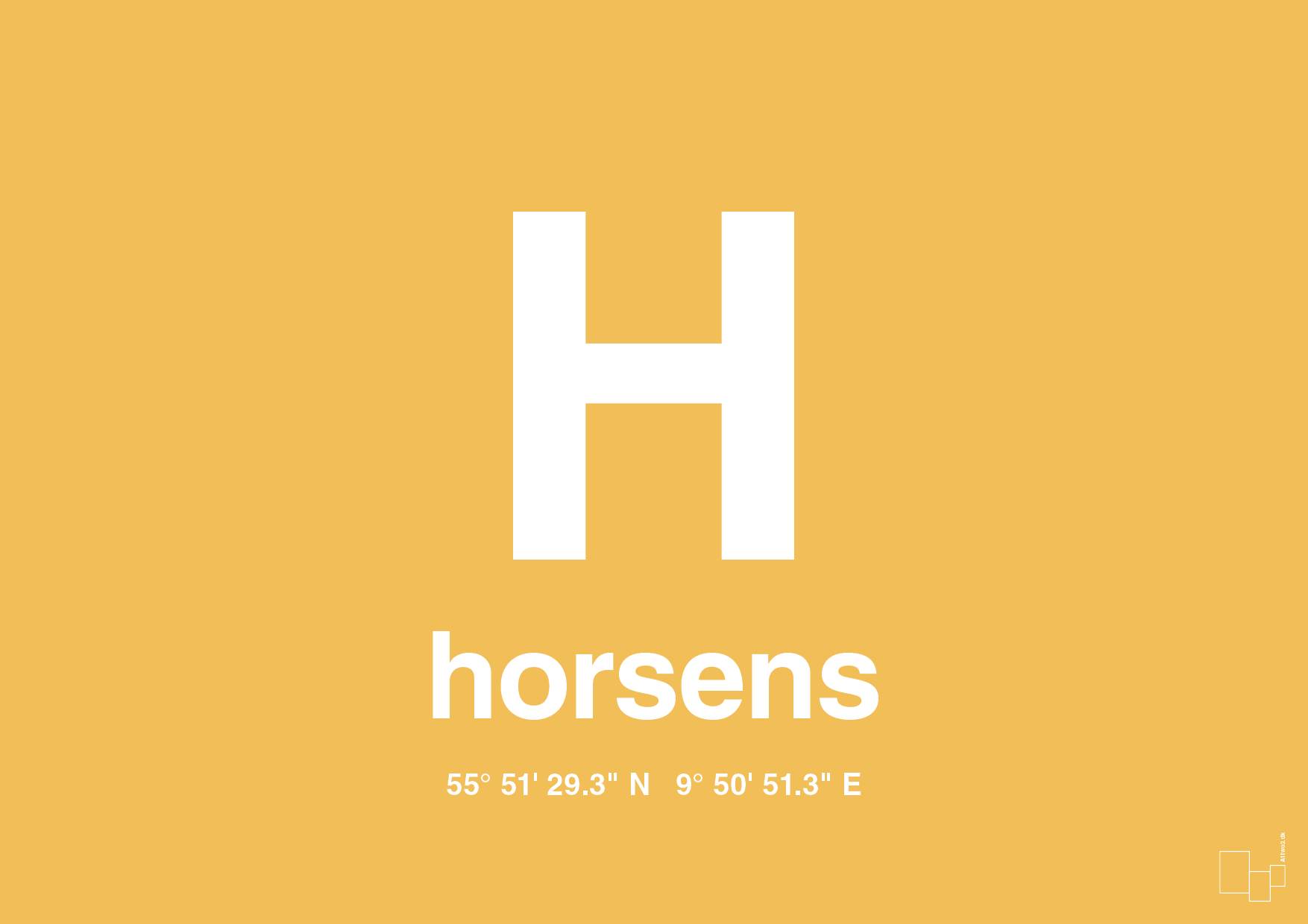 plakat: byplakat horsens med koordinater - honeycomb-Byer-A1two3