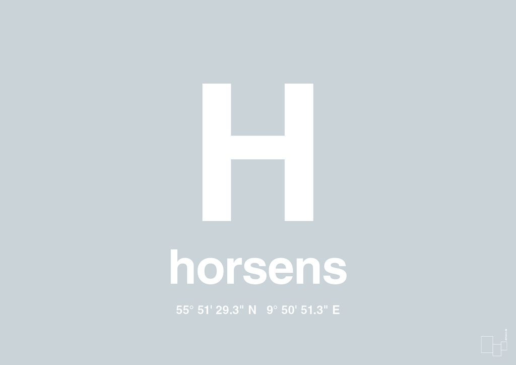 plakat: byplakat horsens med koordinater - light drizzle-Byer-A1two3
