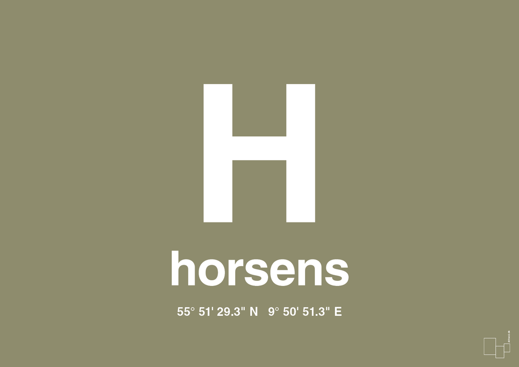 plakat: byplakat horsens med koordinater - misty forrest-Byer-A1two3