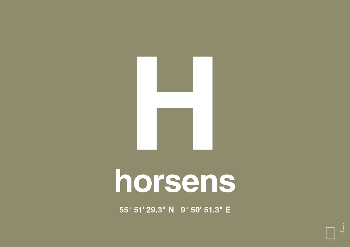 plakat: byplakat horsens med koordinater - misty forrest-Byer-A1two3