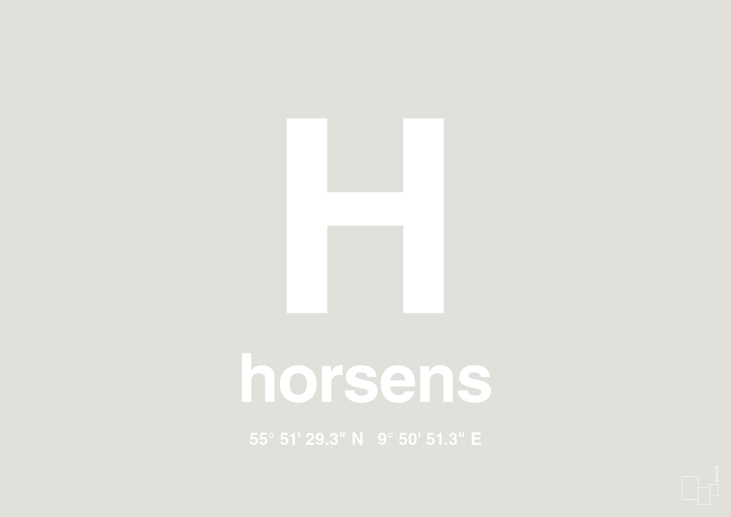 plakat: byplakat horsens med koordinater - painters white-Byer-A1two3