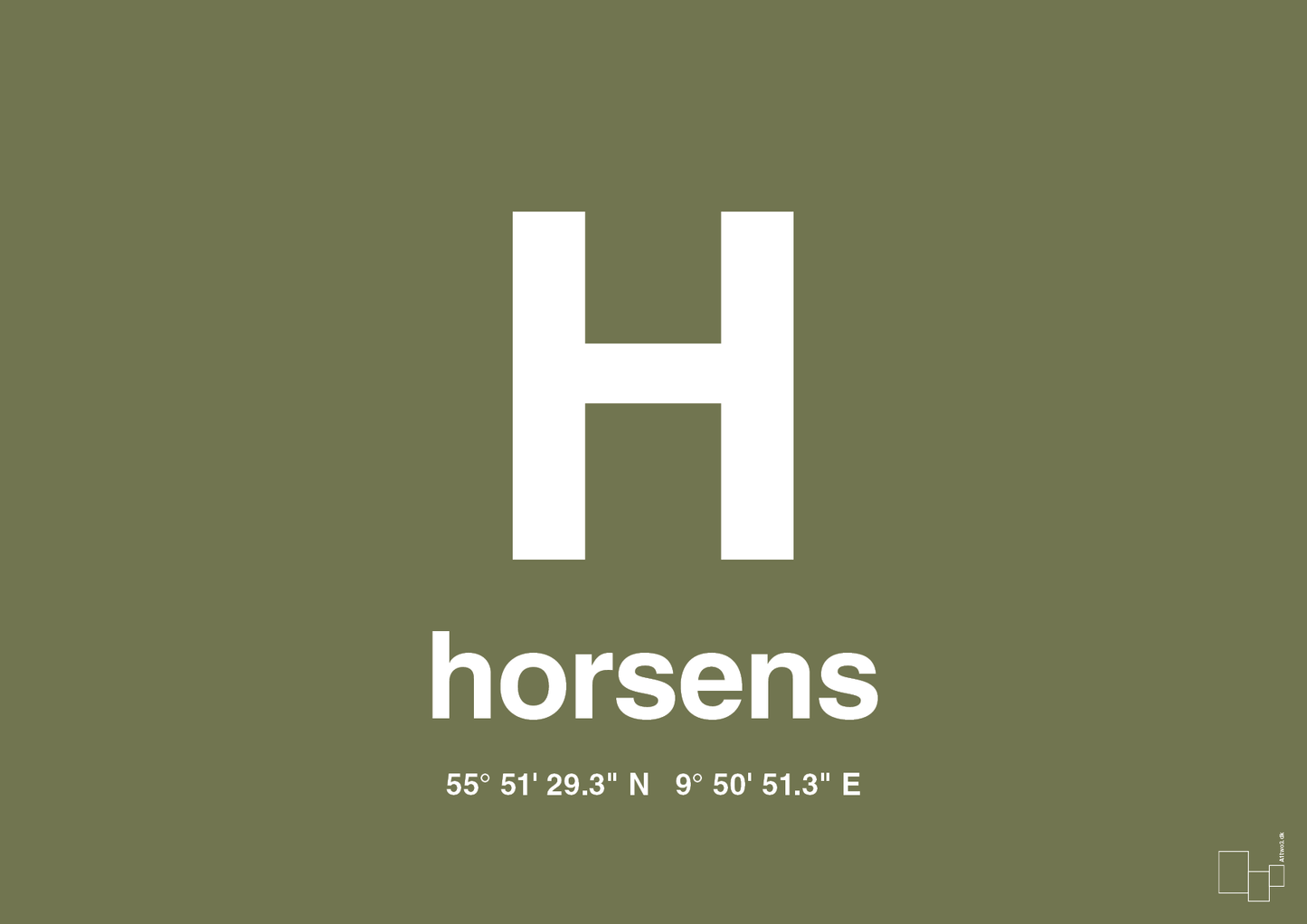 plakat: byplakat horsens med koordinater - secret meadow-Byer-A1two3