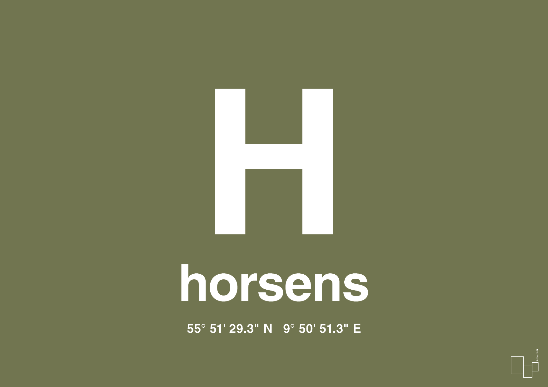 plakat: byplakat horsens med koordinater - secret meadow-Byer-A1two3