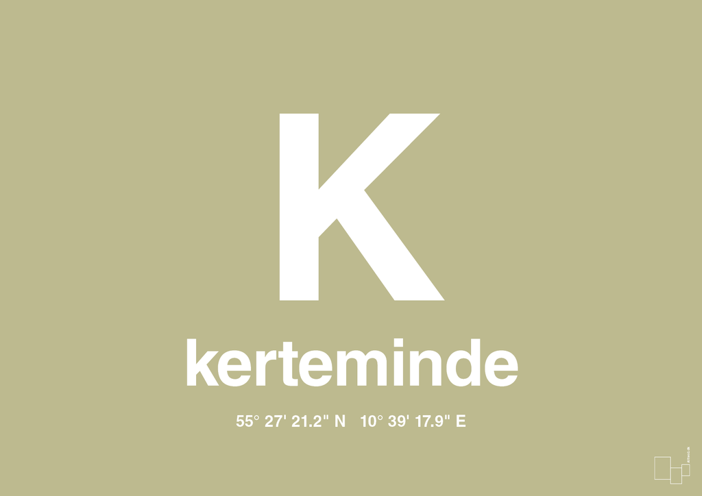 plakat: byplakat kerteminde med koordinater - back to nature-Byer-A1two3