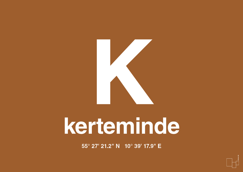 plakat: byplakat kerteminde med koordinater - cognac-Byer-A1two3