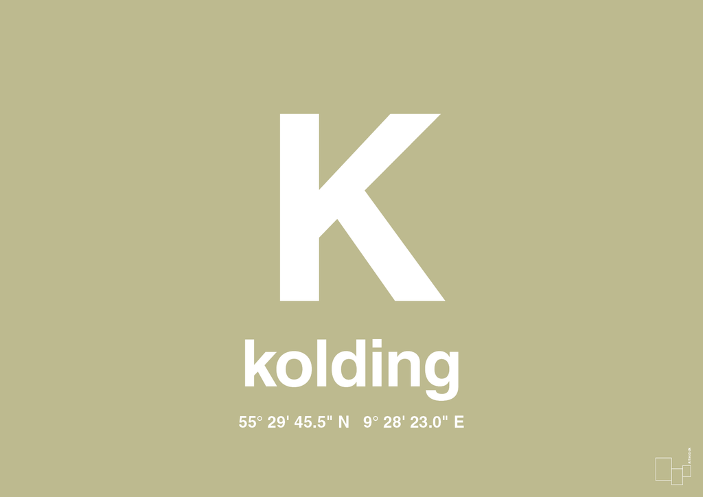 plakat: byplakat kolding med koordinater - back to nature-Byer-A1two3