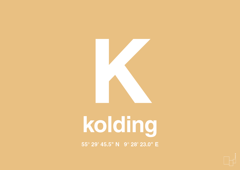 plakat: byplakat kolding med koordinater - charismatic-Byer-A1two3