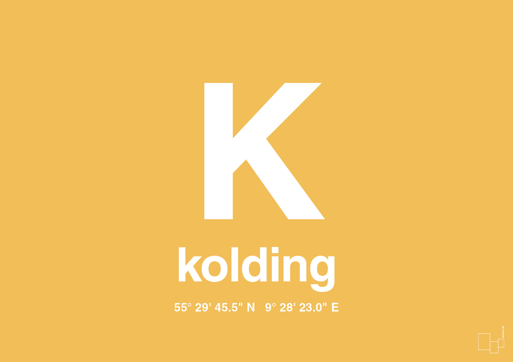 plakat: byplakat kolding med koordinater - honeycomb-Byer-A1two3