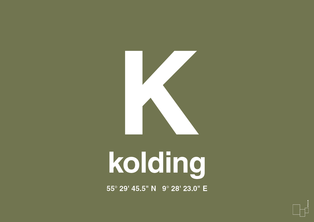 plakat: byplakat kolding med koordinater - secret meadow-Byer-A1two3