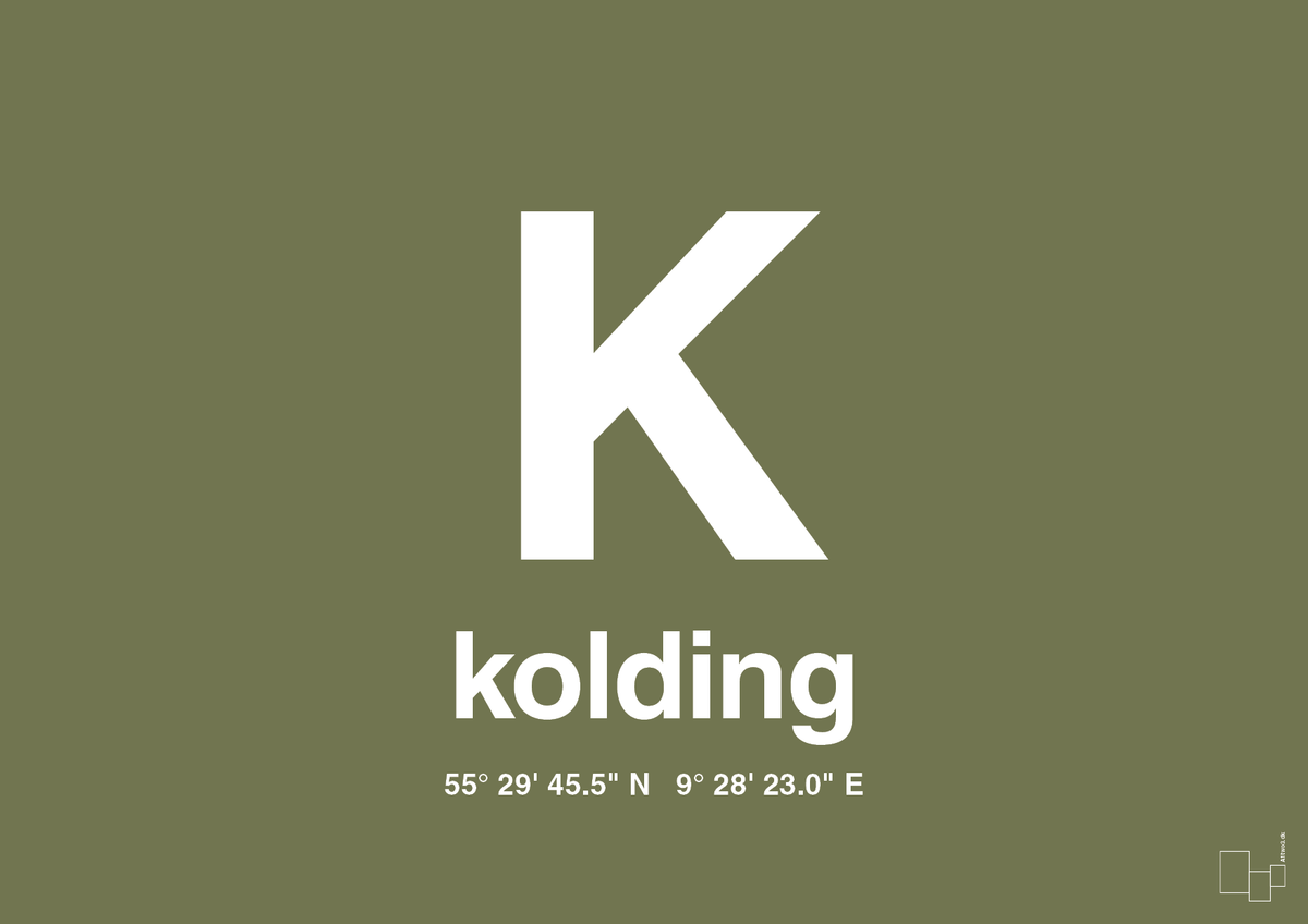 plakat: byplakat kolding med koordinater - secret meadow-Byer-A1two3