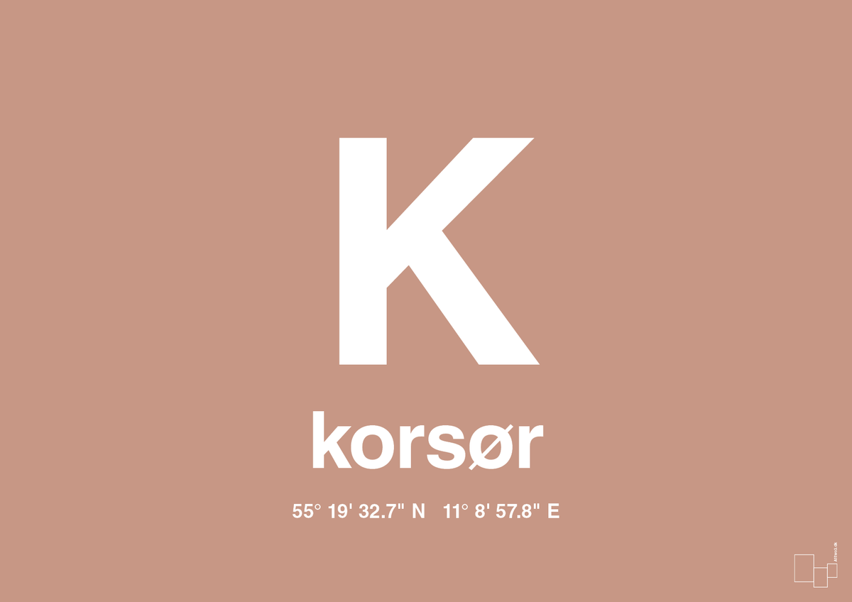 plakat: byplakat korsør med koordinater - powder-Byer-A1two3