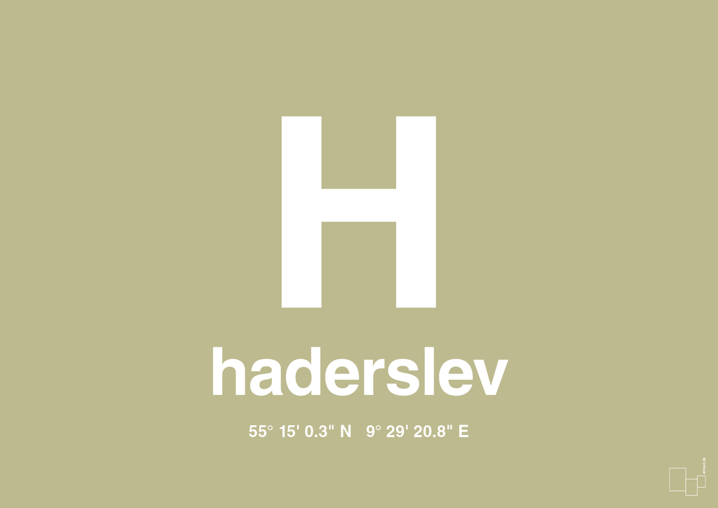 plakat: byplakat haderslev med koordinater - back to nature-Byer-A1two3