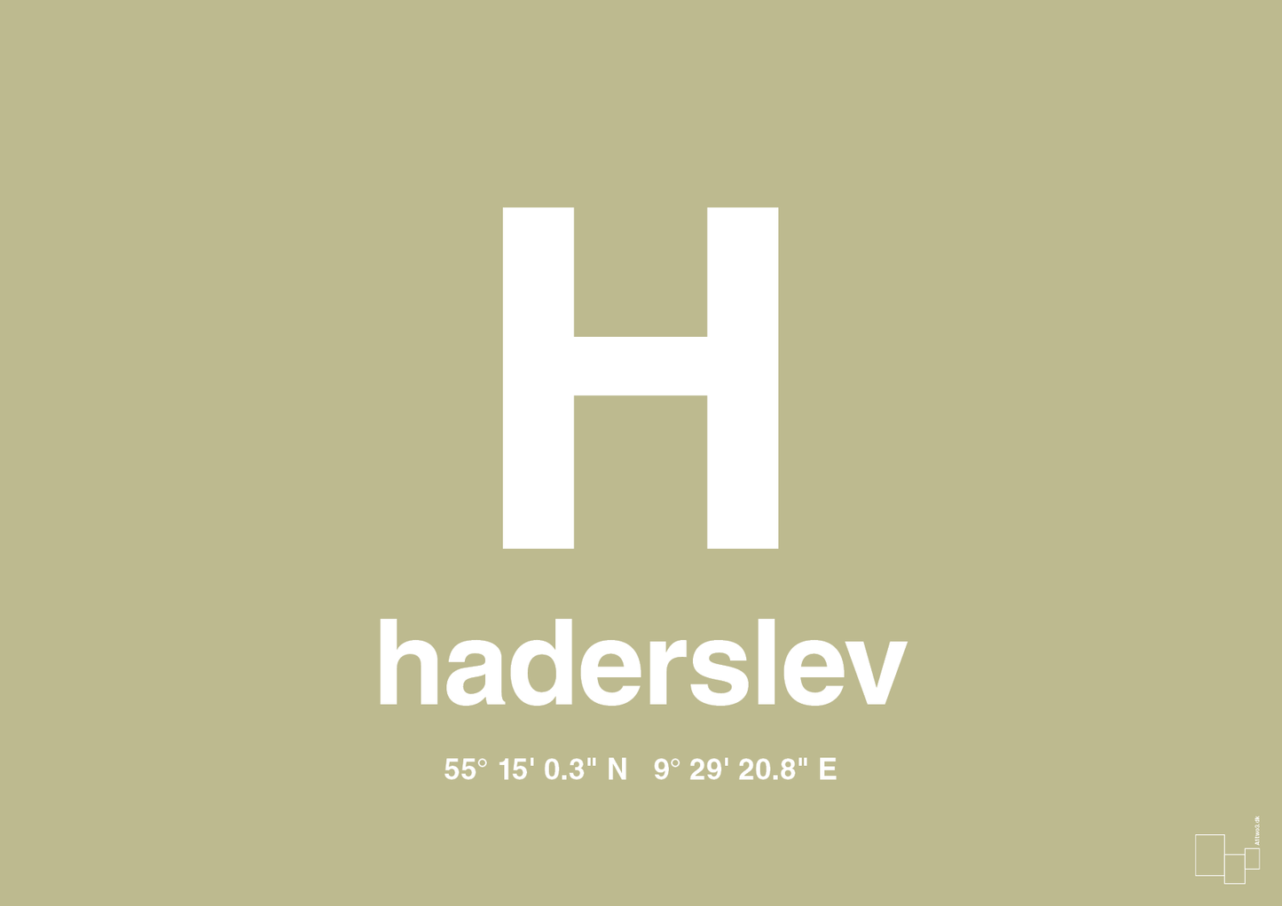 plakat: byplakat haderslev med koordinater - back to nature-Byer-A1two3