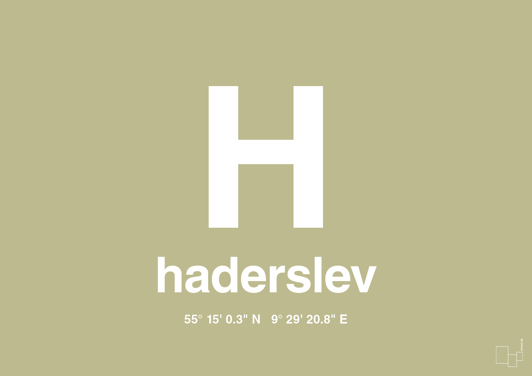 plakat: byplakat haderslev med koordinater - back to nature-Byer-A1two3