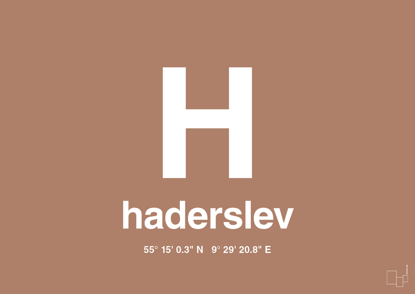 plakat: byplakat haderslev med koordinater - cider spice-Byer-A1two3