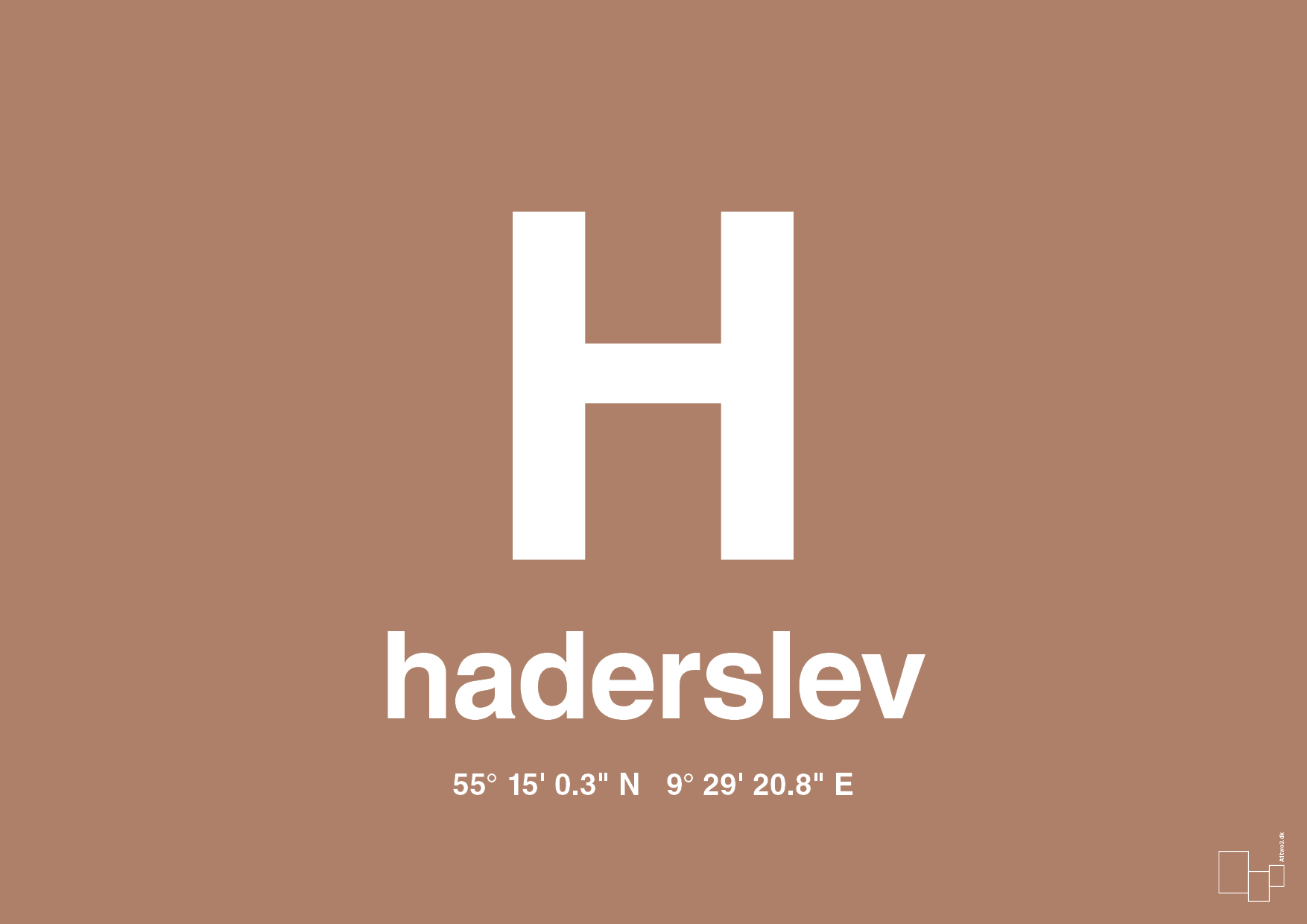 plakat: byplakat haderslev med koordinater - cider spice-Byer-A1two3