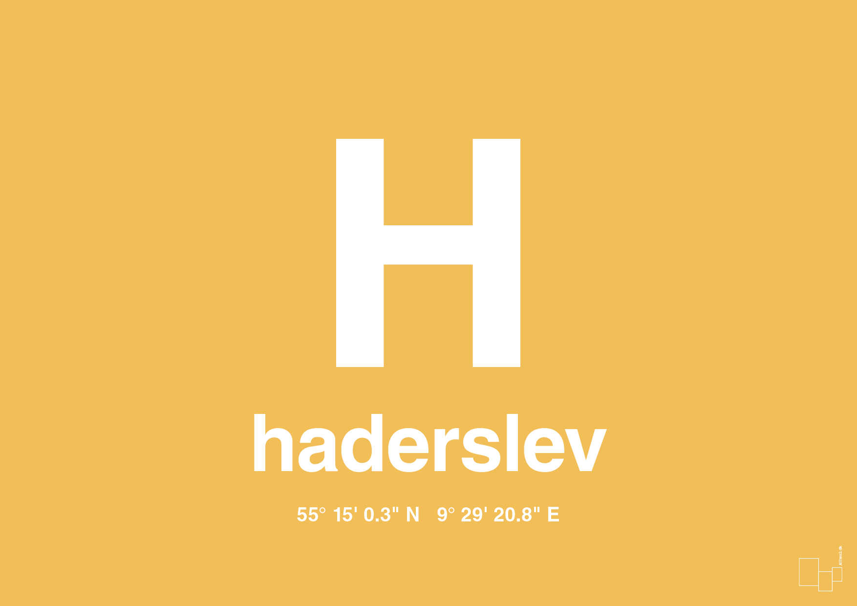 plakat: byplakat haderslev med koordinater - honeycomb-Byer-A1two3