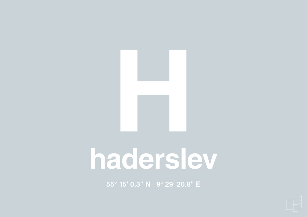 plakat: byplakat haderslev med koordinater - light drizzle-Byer-A1two3