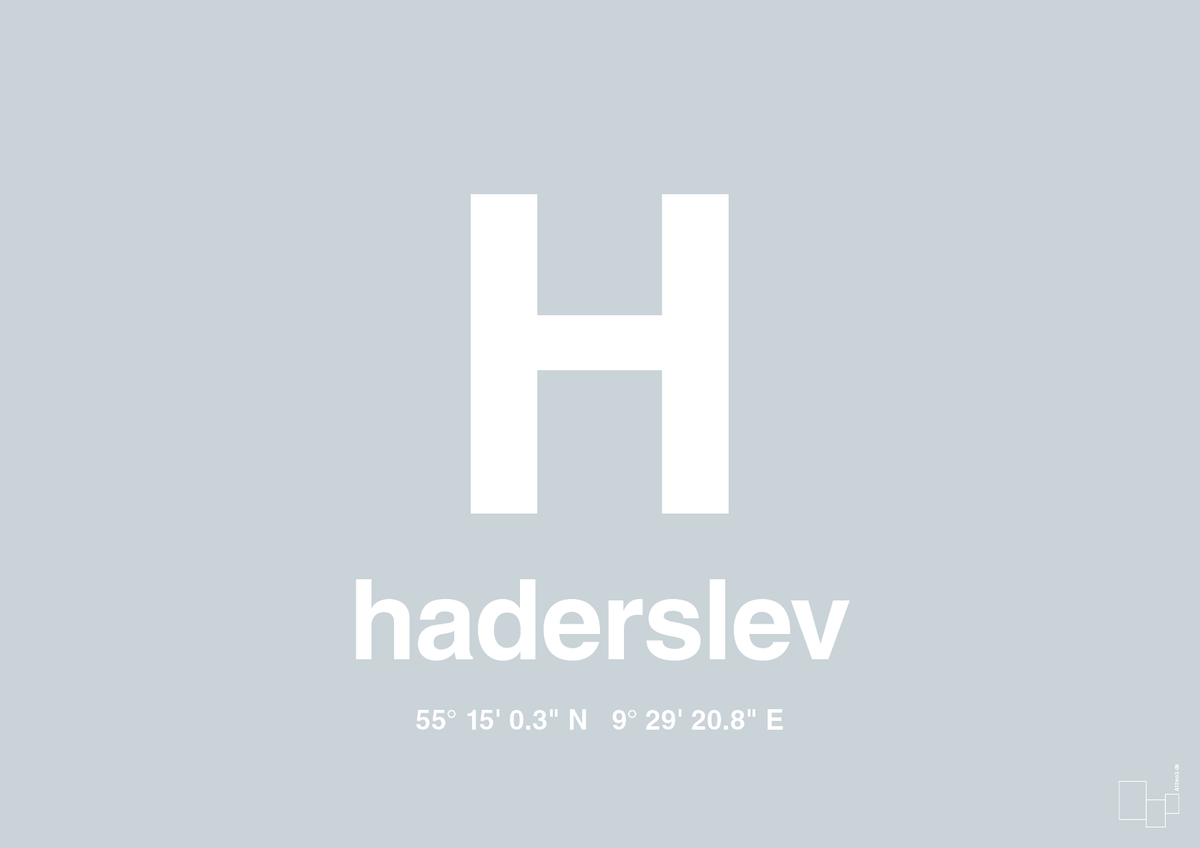 plakat: byplakat haderslev med koordinater - light drizzle-Byer-A1two3