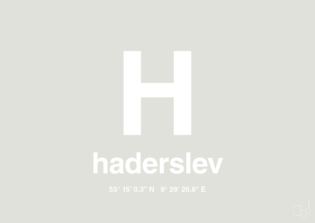 plakat: byplakat haderslev med koordinater - painters white-Byer-A1two3