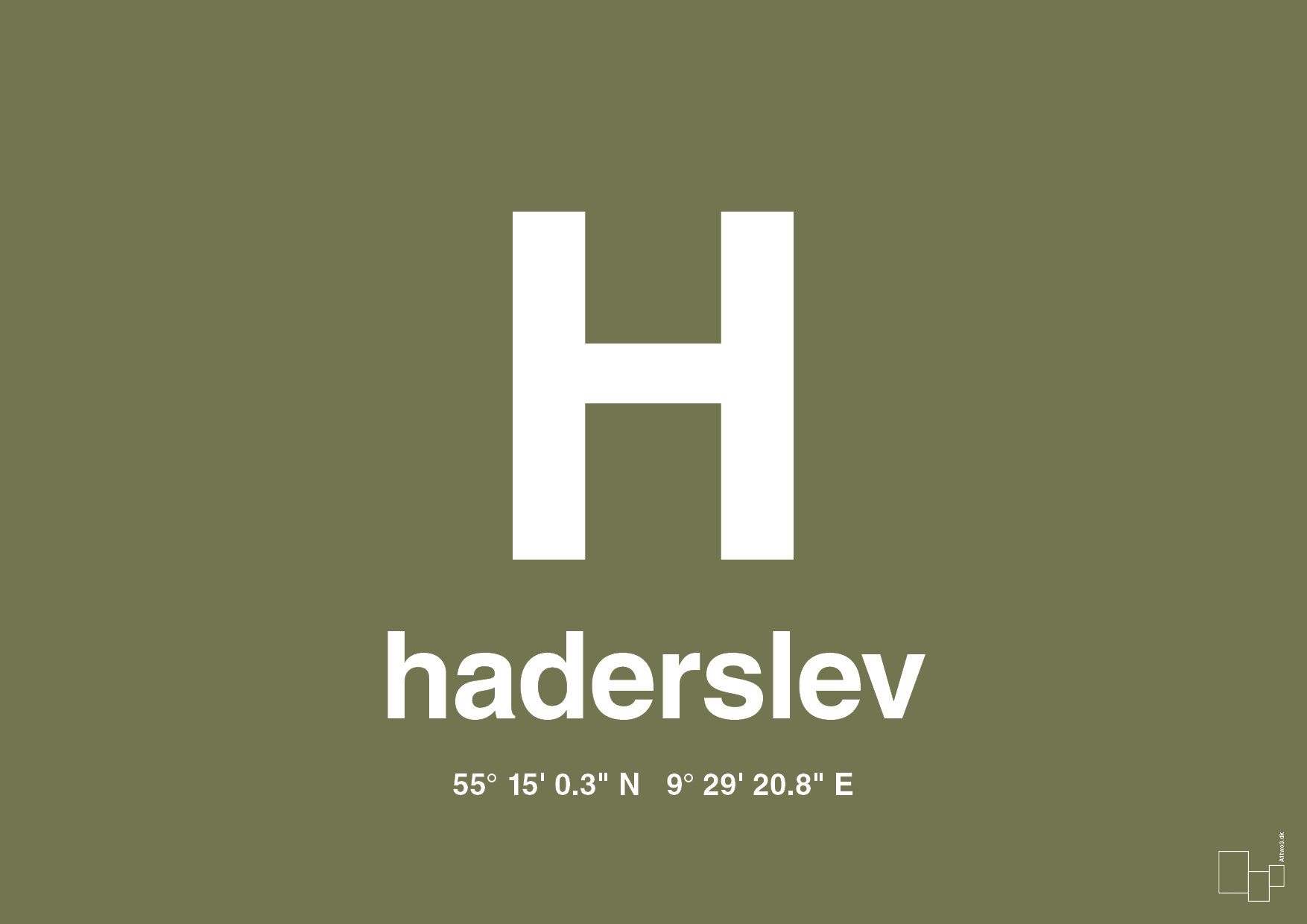 plakat: byplakat haderslev med koordinater - secret meadow-Byer-A1two3