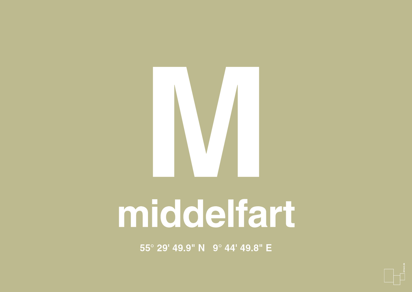 plakat: byplakat middelfart med koordinater - back to nature-Byer-A1two3