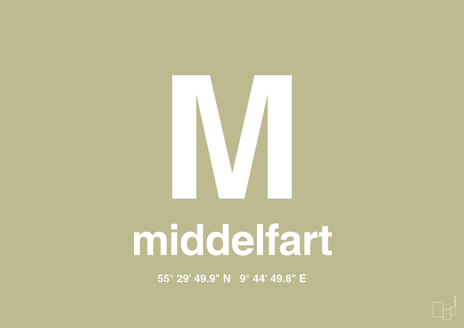 plakat: byplakat middelfart med koordinater - back to nature-Byer-A1two3