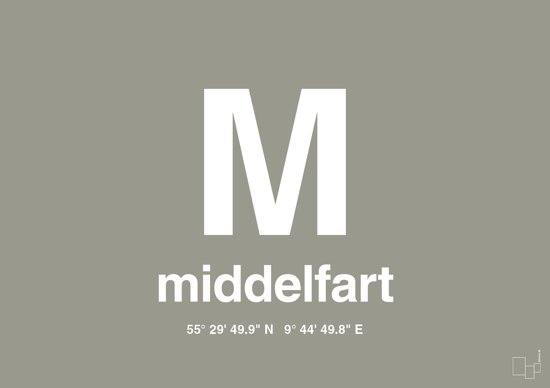 plakat: byplakat middelfart med koordinater - battleship gray-Byer-A1two3