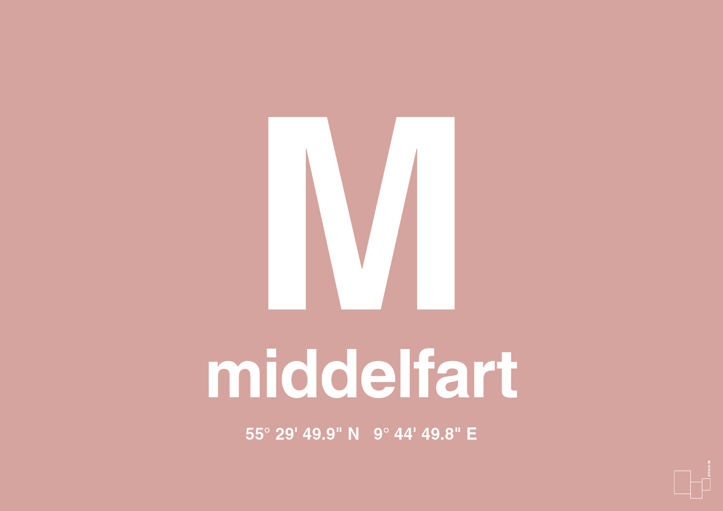 plakat: byplakat middelfart med koordinater - bubble shell-Byer-A1two3