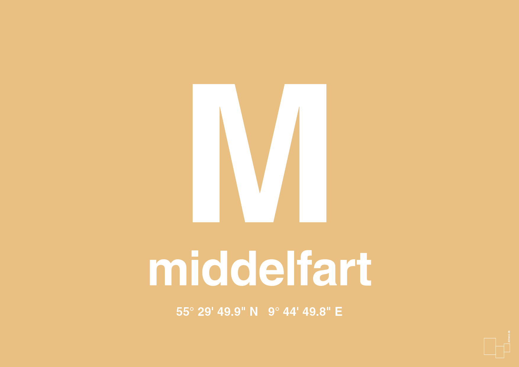 plakat: byplakat middelfart med koordinater - charismatic-Byer-A1two3