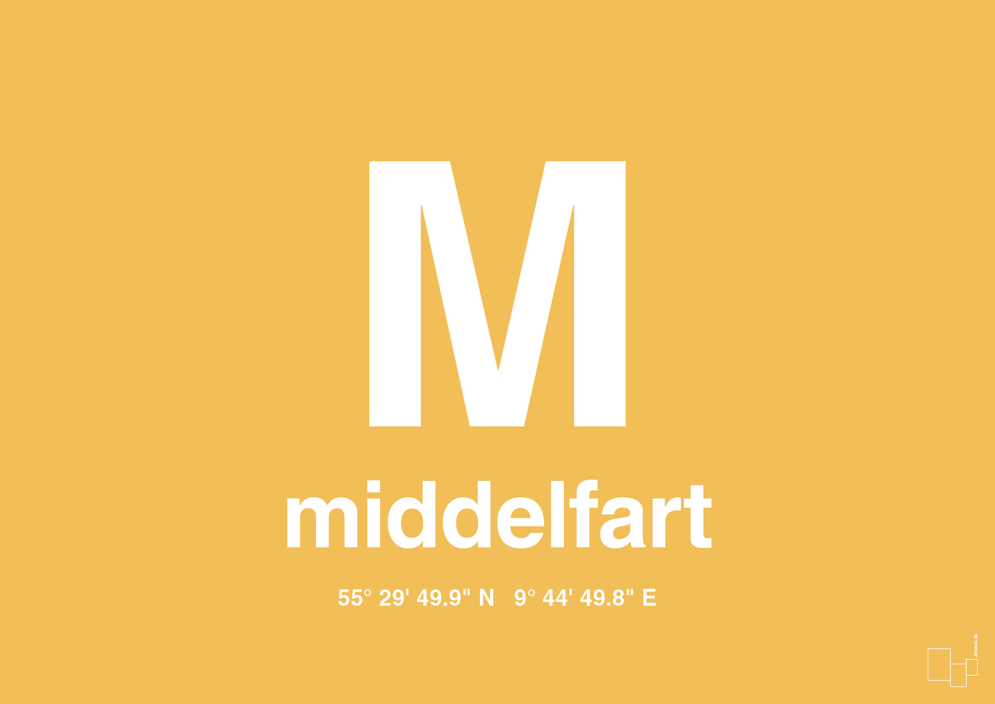 plakat: byplakat middelfart med koordinater - honeycomb-Byer-A1two3