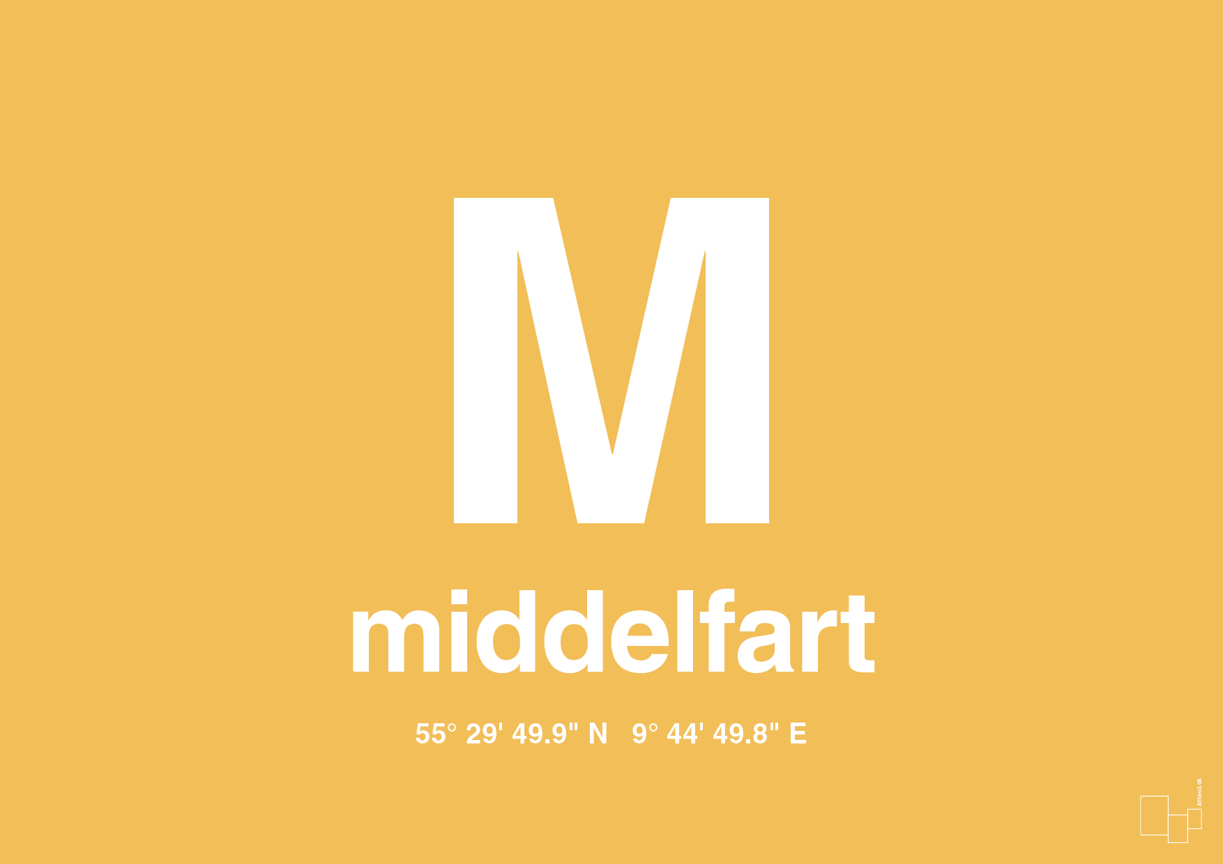 plakat: byplakat middelfart med koordinater - honeycomb-Byer-A1two3