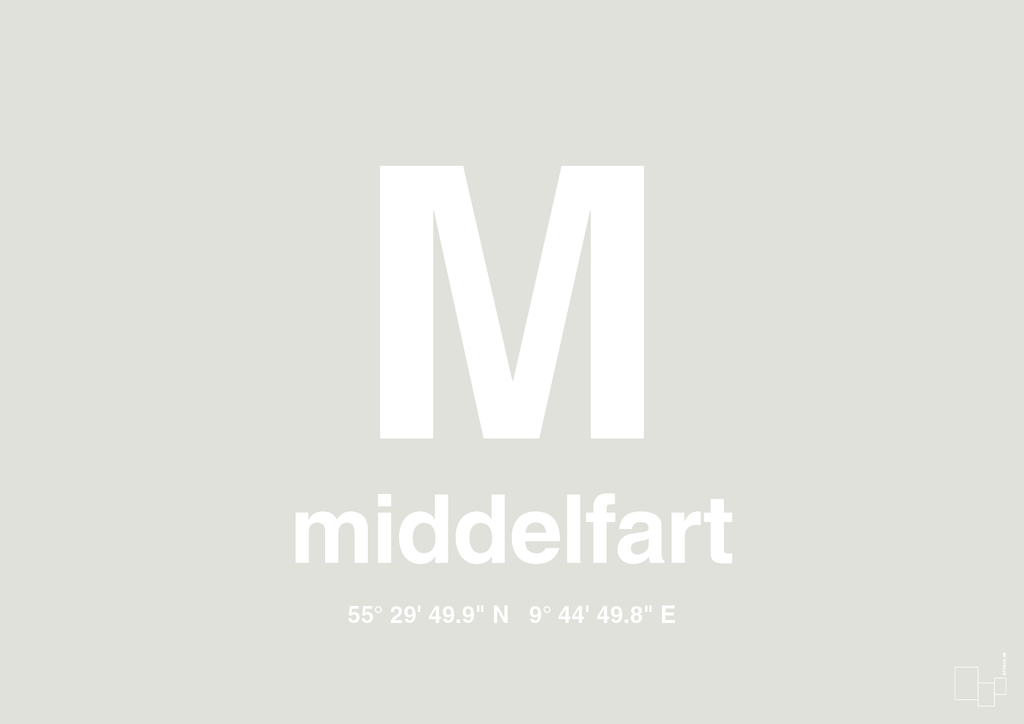 plakat: byplakat middelfart med koordinater - painters white-Byer-A1two3