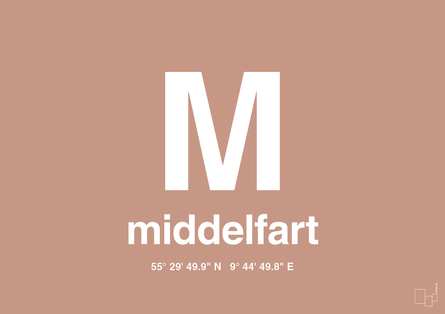 plakat: byplakat middelfart med koordinater - powder-Byer-A1two3