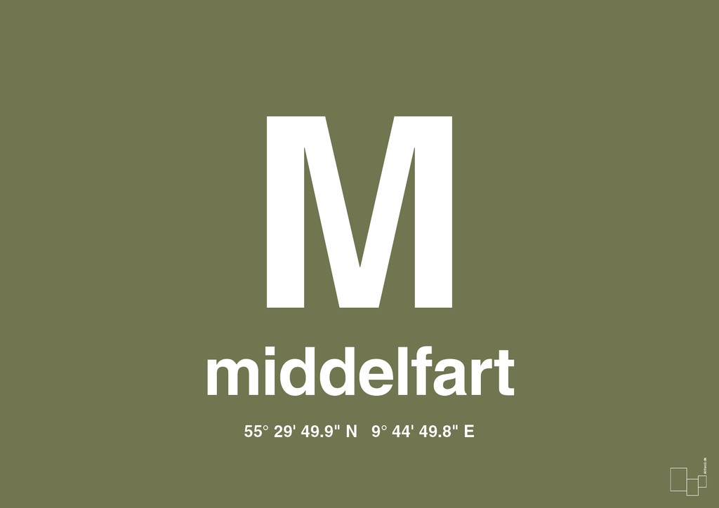 plakat: byplakat middelfart med koordinater - secret meadow-Byer-A1two3