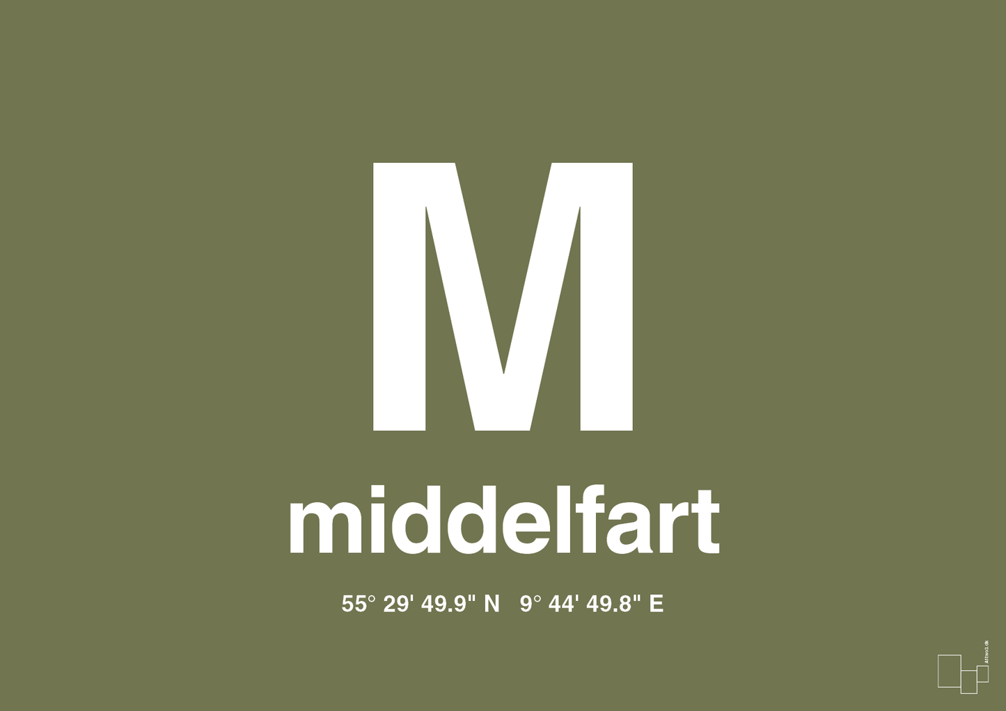 plakat: byplakat middelfart med koordinater - secret meadow-Byer-A1two3