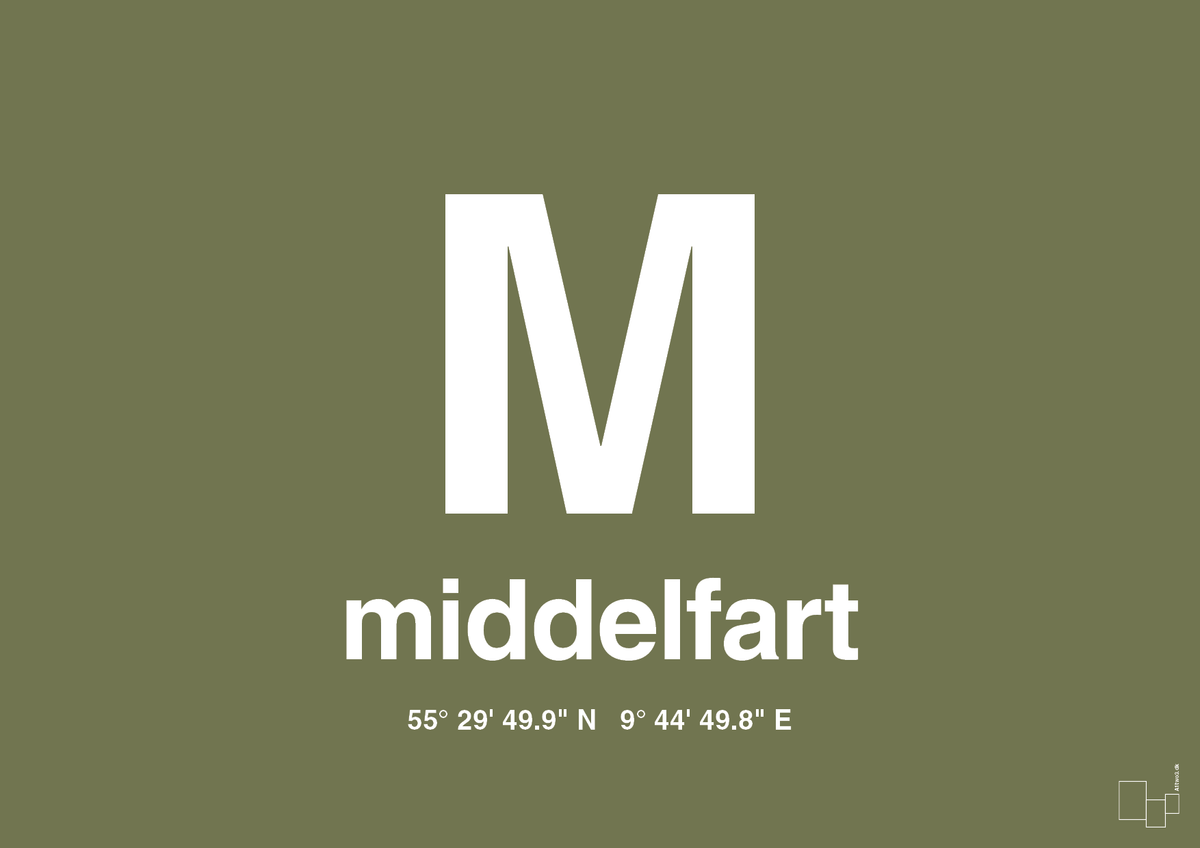 plakat: byplakat middelfart med koordinater - secret meadow-Byer-A1two3