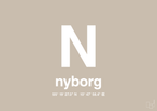 plakat: byplakat nyborg med koordinater - creamy mushroom-Byer-A1two3