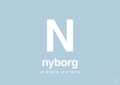 plakat: byplakat nyborg med koordinater - heavenly blue-Byer-A1two3