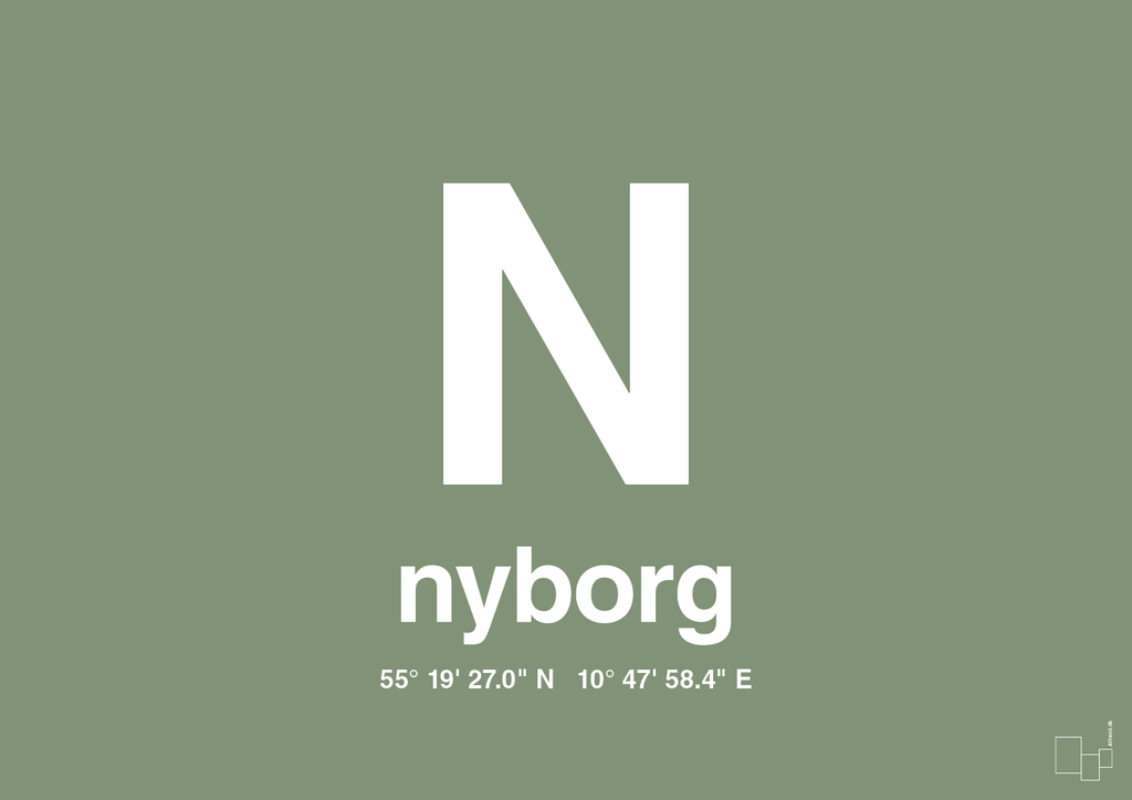 plakat: byplakat nyborg med koordinater - jade-Byer-A1two3