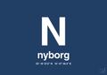 plakat: byplakat nyborg med koordinater - lapis blue-Byer-A1two3