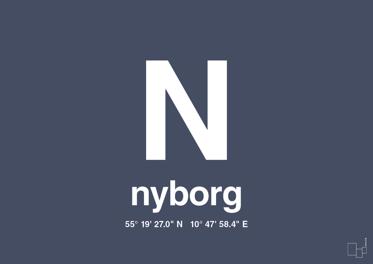 Byplakat nyborg med koordinater - petrol-Byer-A1two3