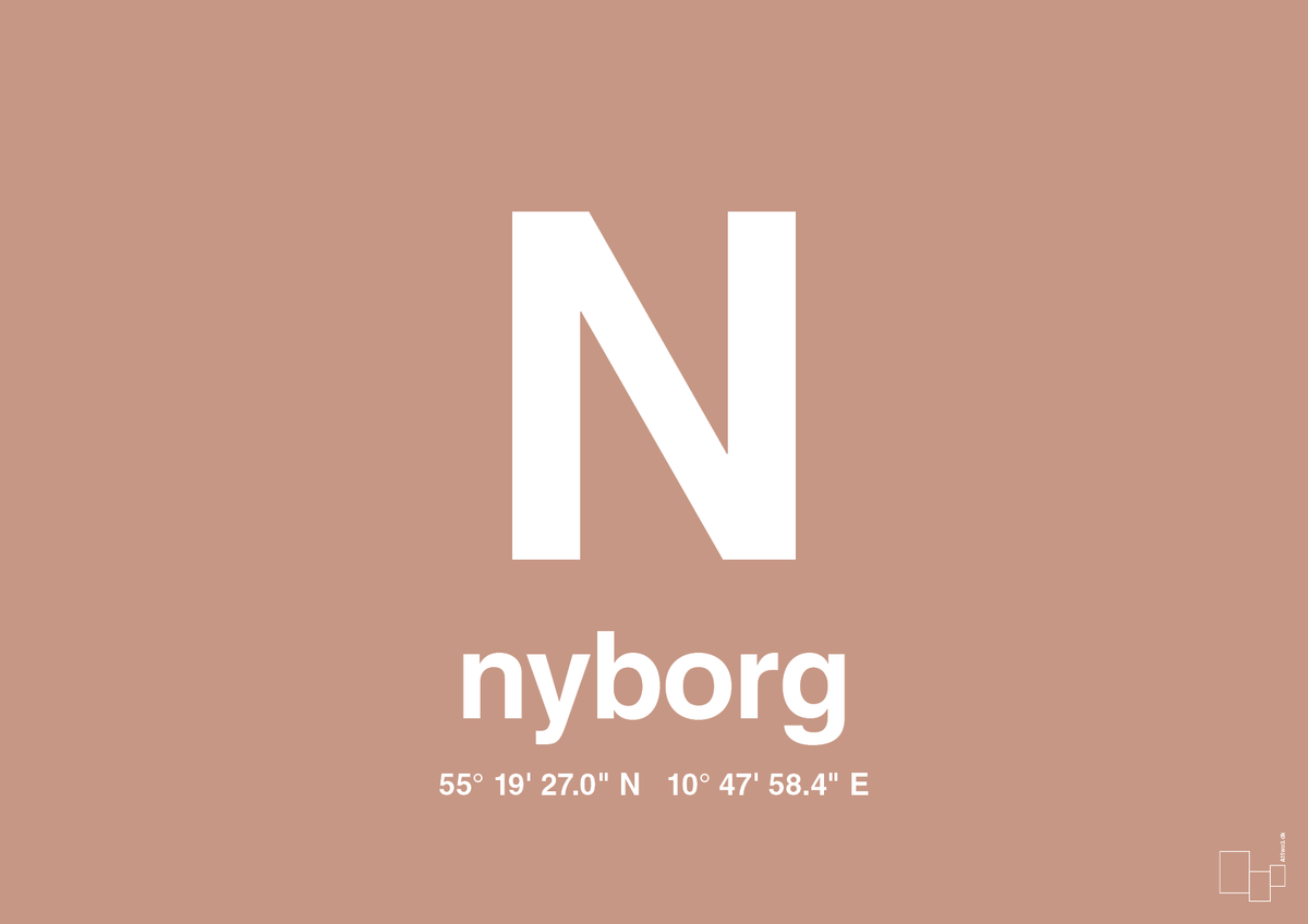 plakat: byplakat nyborg med koordinater - powder-Byer-A1two3