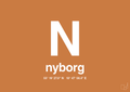plakat: byplakat nyborg med koordinater - rumba orange-Byer-A1two3