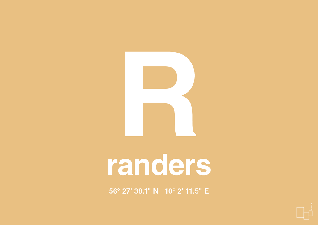 plakat: byplakat randers med koordinater - charismatic-Byer-A1two3