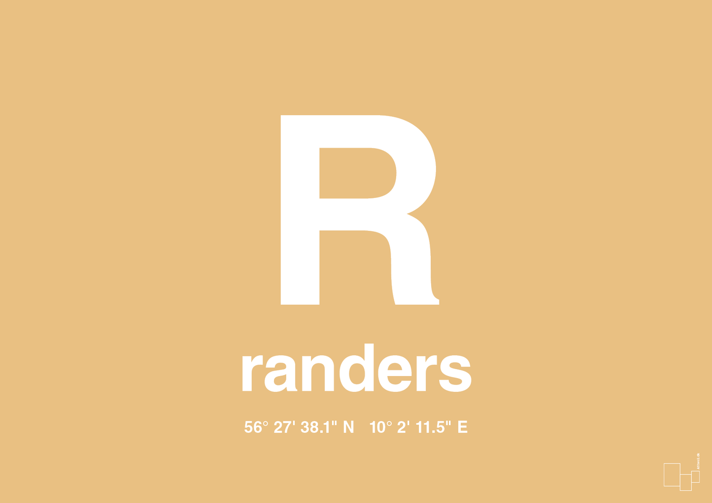 plakat: byplakat randers med koordinater - charismatic-Byer-A1two3