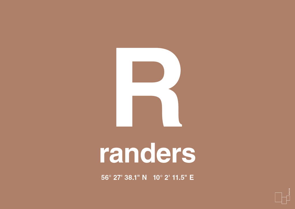 plakat: byplakat randers med koordinater - cider spice-Byer-A1two3