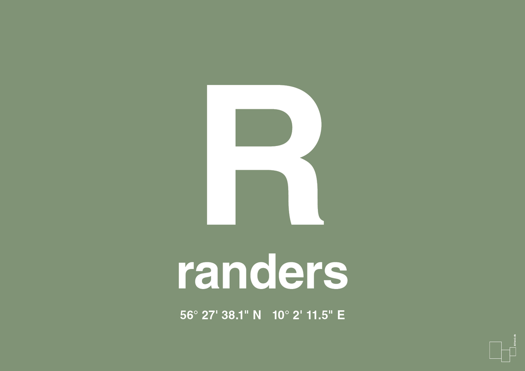 plakat: byplakat randers med koordinater - jade-Byer-A1two3
